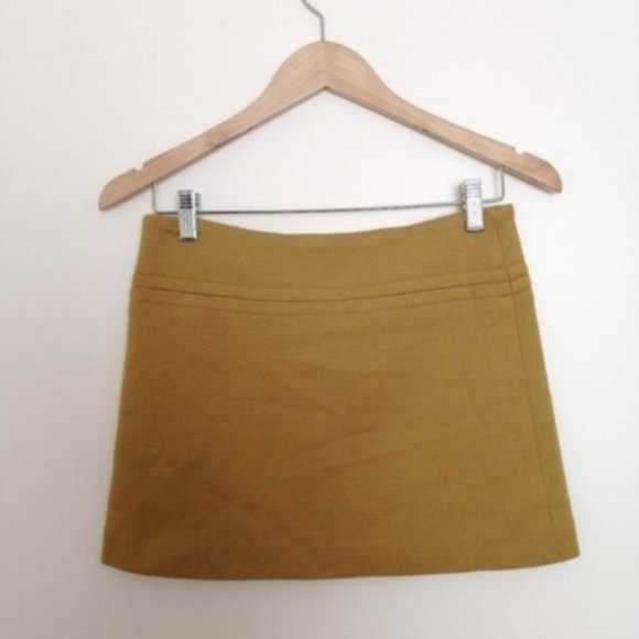 Theory Mustard Yellow Wool Mini Skirt - Picture 5 of 5